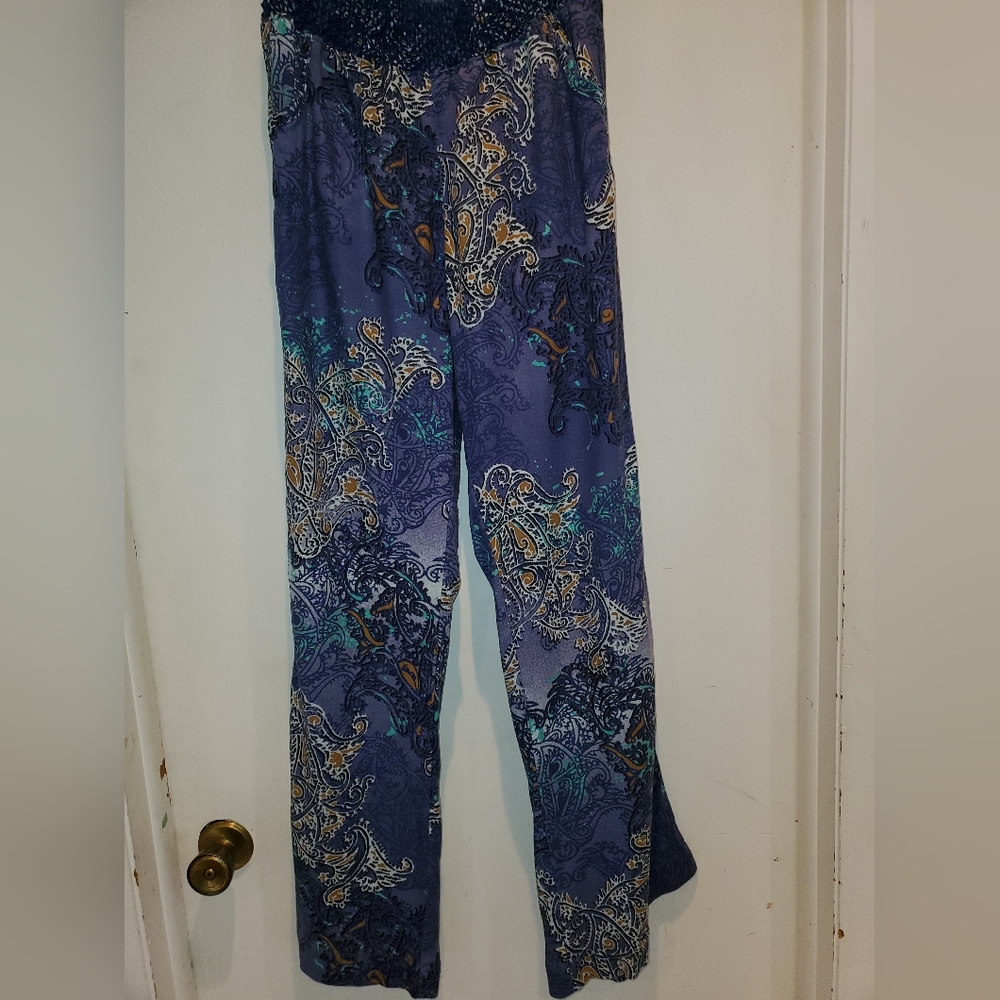 REWASH Print Women's Pants. Super cute flare. Linen Blend